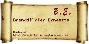 Brendörfer Erneszta névjegykártya